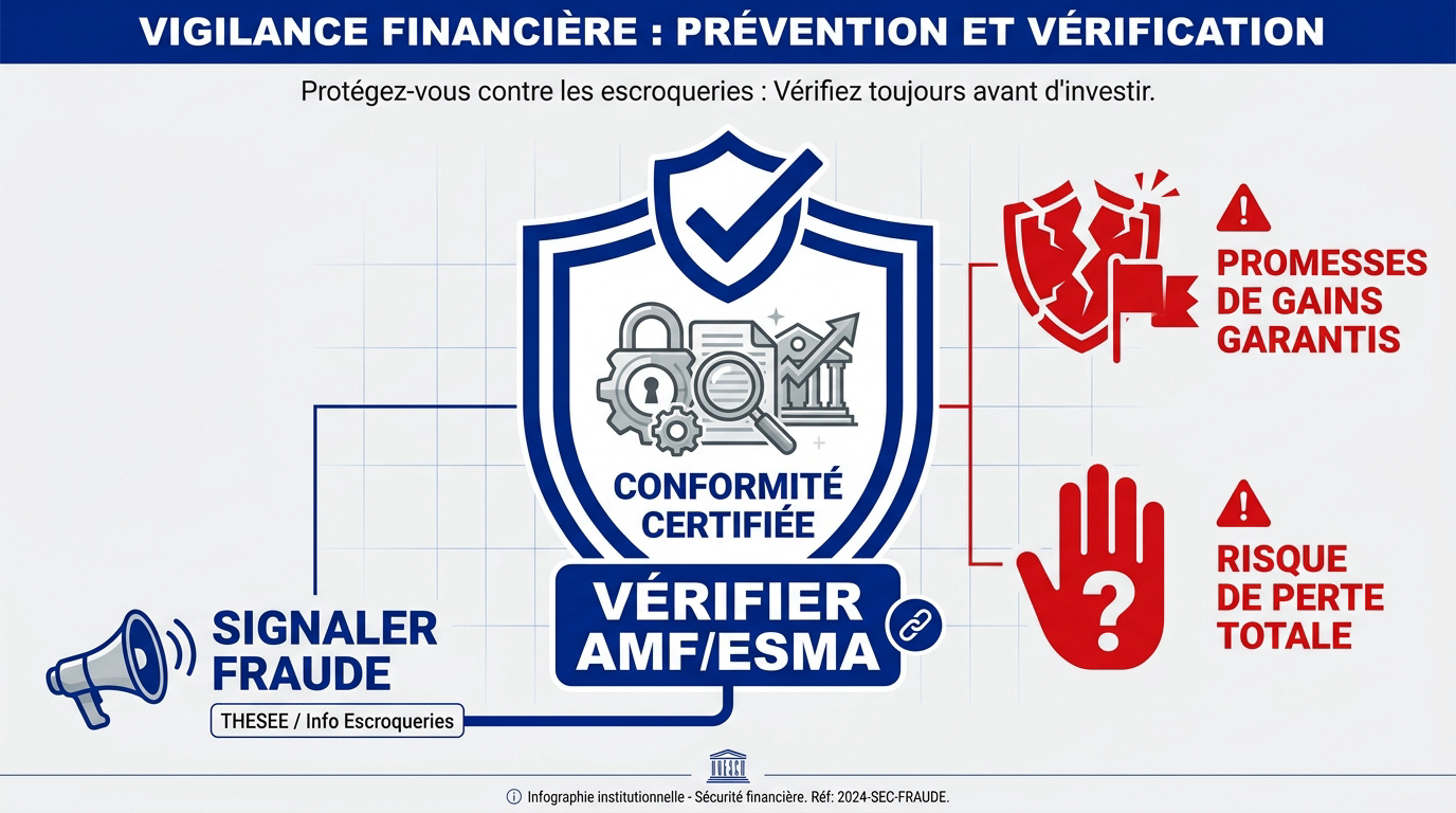Conseils de vigilance pour éviter les fraudes financières et vérifier les plateformes de crypto-actifs